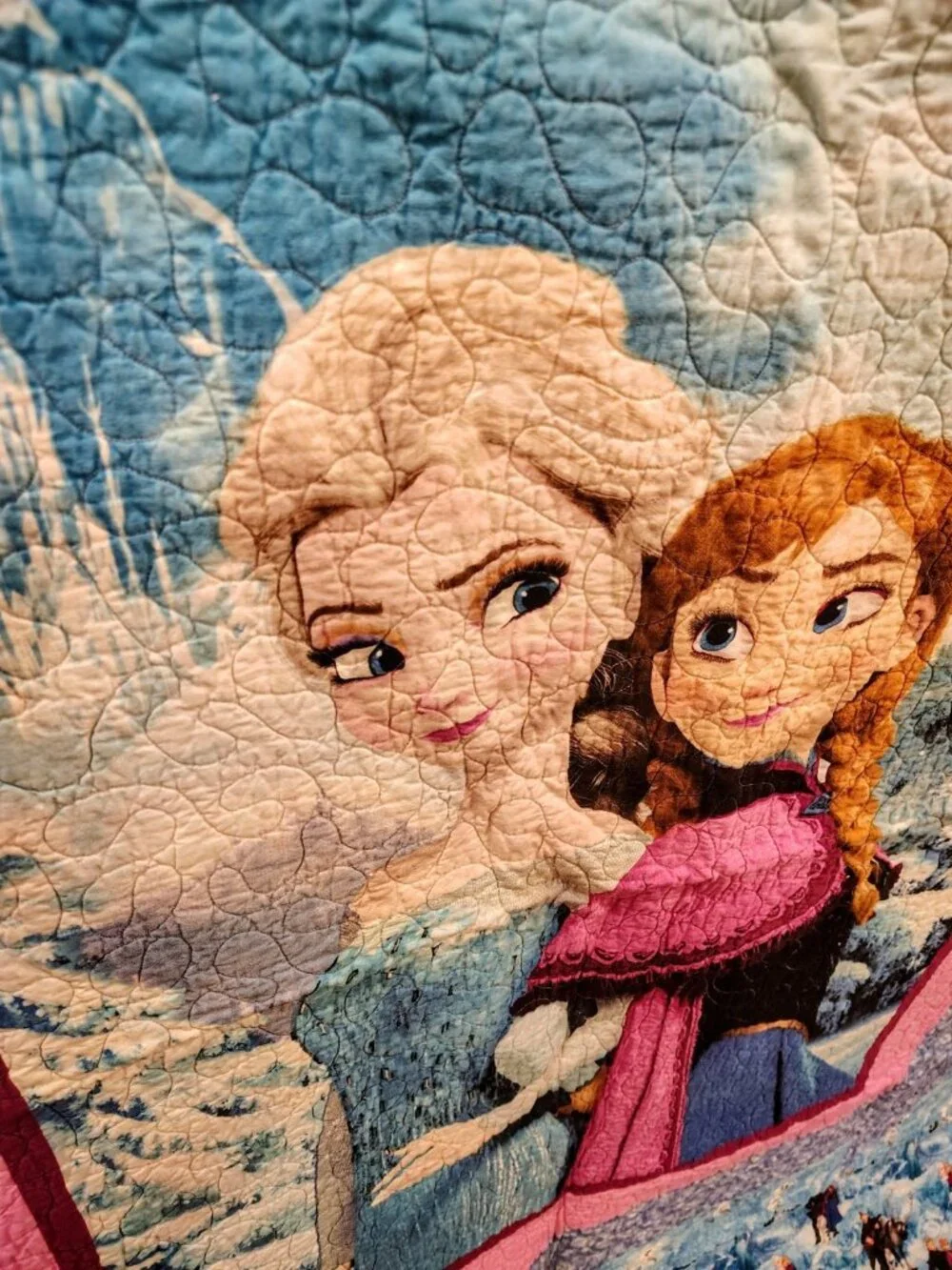 Handmade Disney Frozen quilt, Anna Elsa, 60 x 70 inches , EUC, 2014